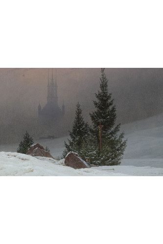 Poster Friedrich Caspar david - Winter Landscape With Church