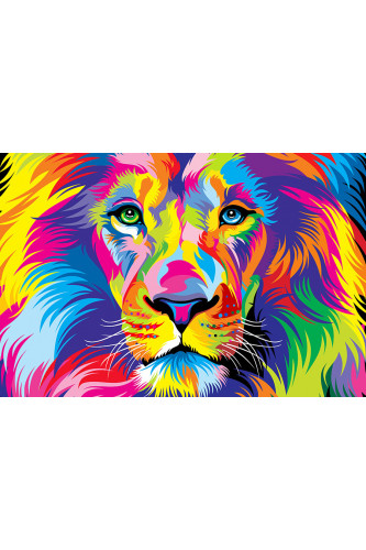 Poster Leão - Coleção Colors - Animais