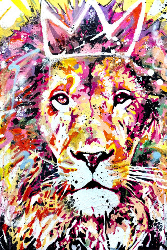 Poster Leão  - Coleção Colors - Animais