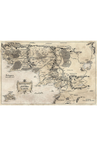 Poster Middle Earth Map - Mapa da Terra Média - Hobbit - Mapas