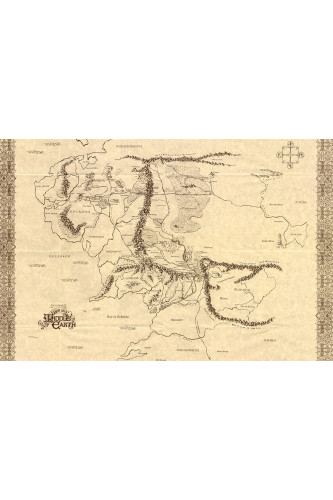 Poster Middle Earth Map - Mapa da Terra Média - Hobbit - Mapas