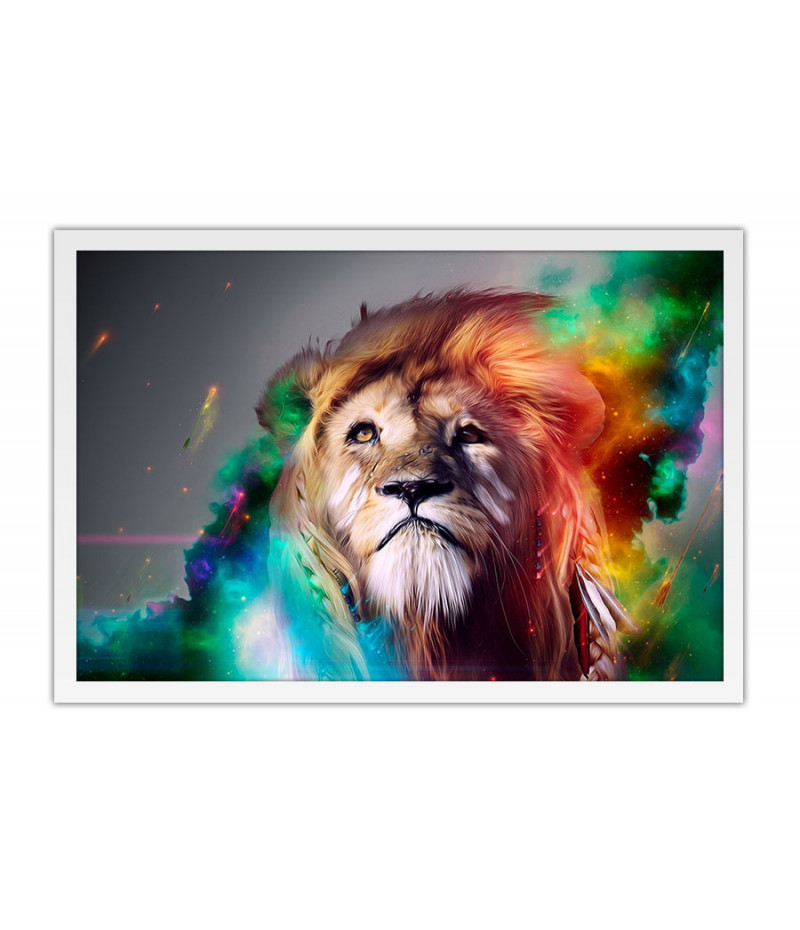 Poster Leão  - Coleção Colors - Animais
