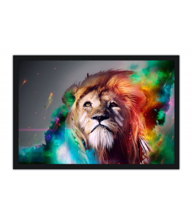 Poster Leão  - Coleção Colors - Animais