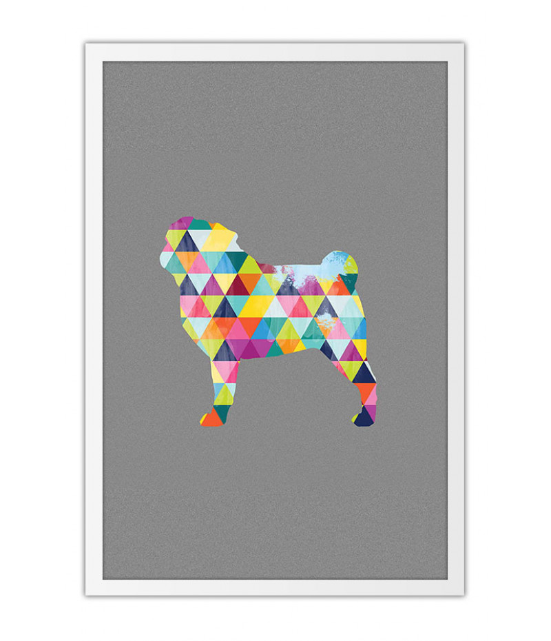 Poster Cachorro - Animais - Geométrico - Abstrato