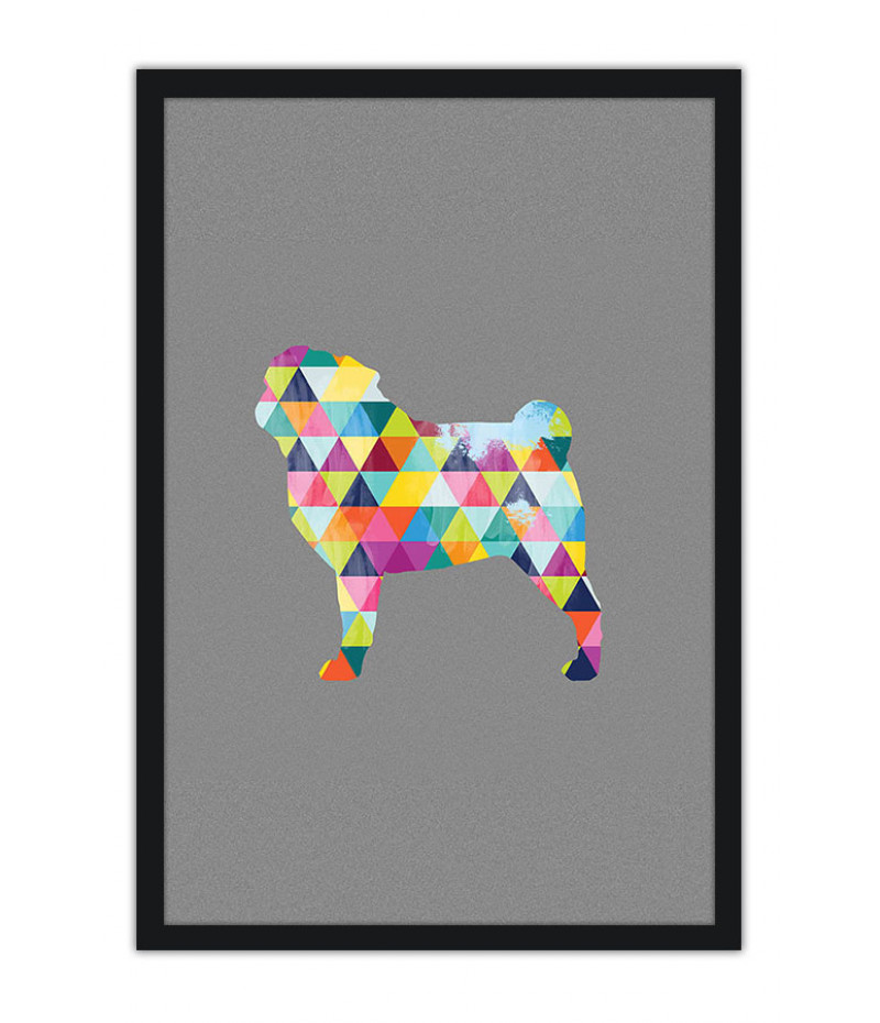 Poster Cachorro - Animais - Geométrico - Abstrato
