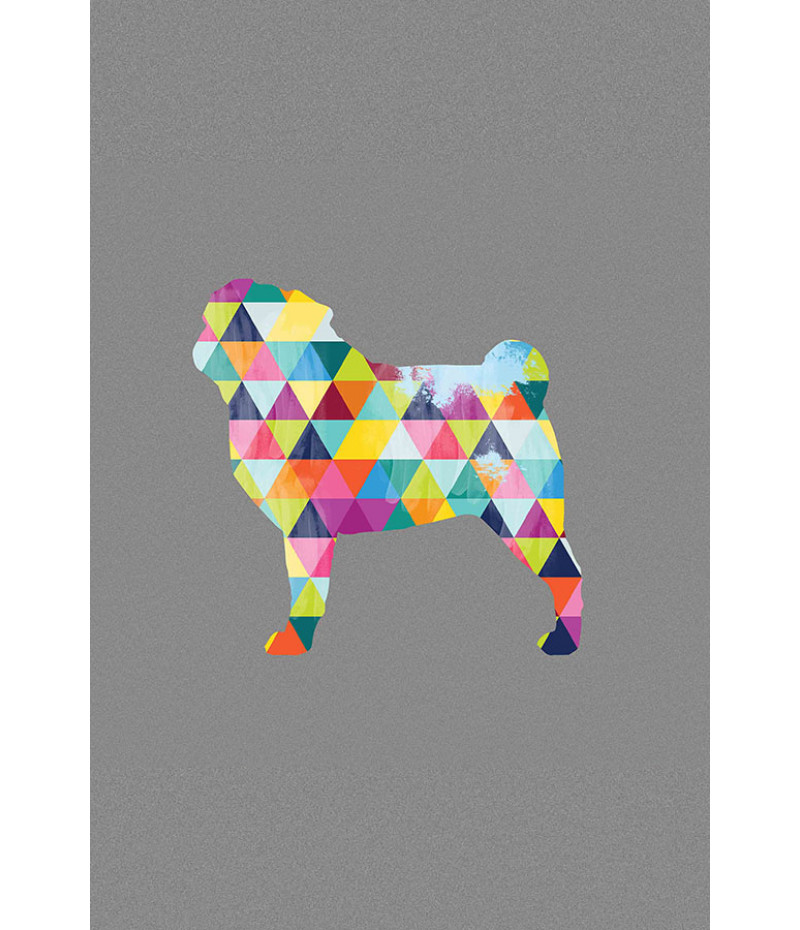 Poster Cachorro - Animais - Geométrico - Abstrato