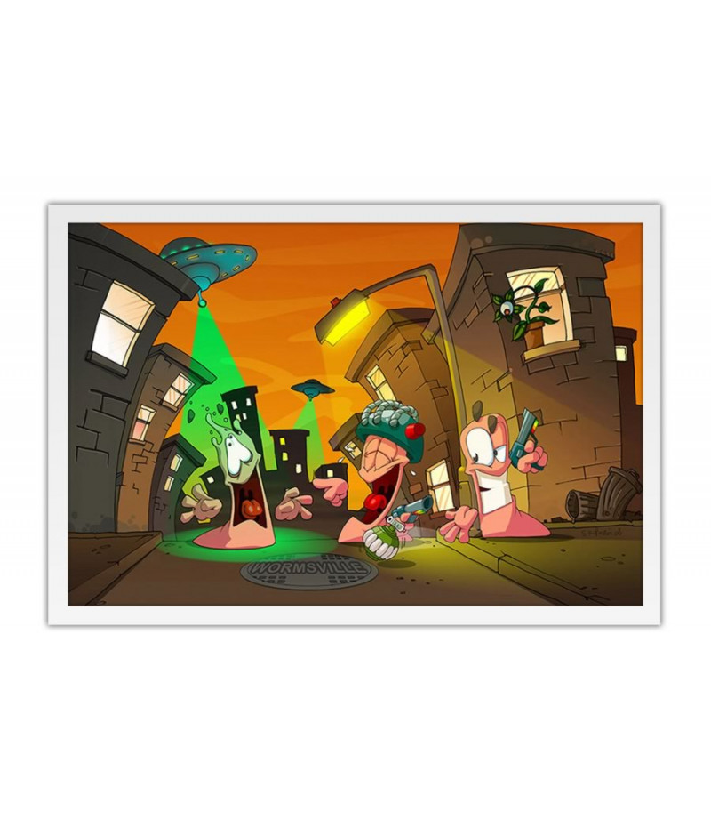 Poster Game Worms a Space Oddity